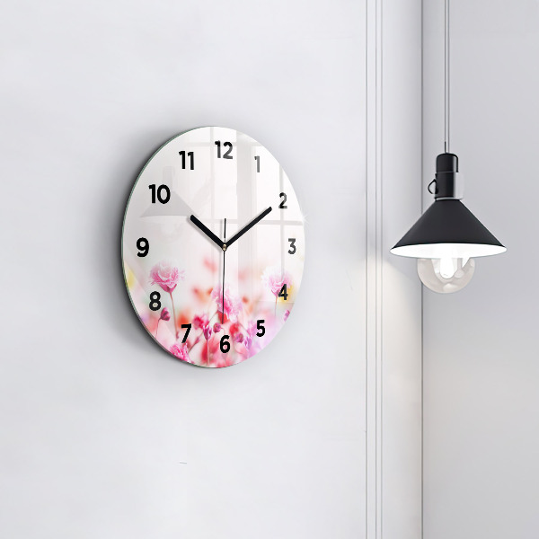 Pendule murale ronde Fleurs dans le pré