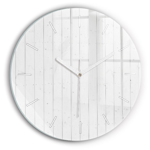 Pendule murale ronde Motif de panneaux en bois