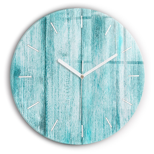 Pendule murale ronde Vieux bois bleu
