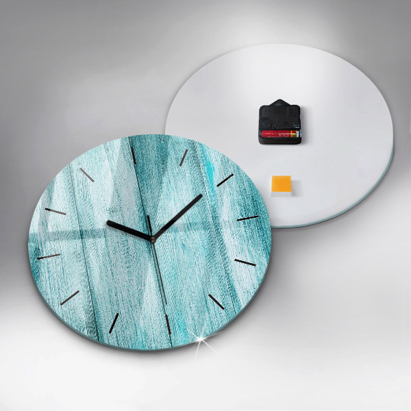 Pendule murale ronde Vieux bois bleu