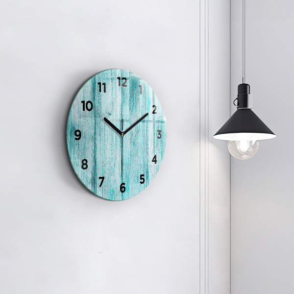 Pendule murale ronde Vieux bois bleu