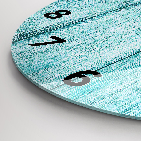 Pendule murale ronde Vieux bois bleu