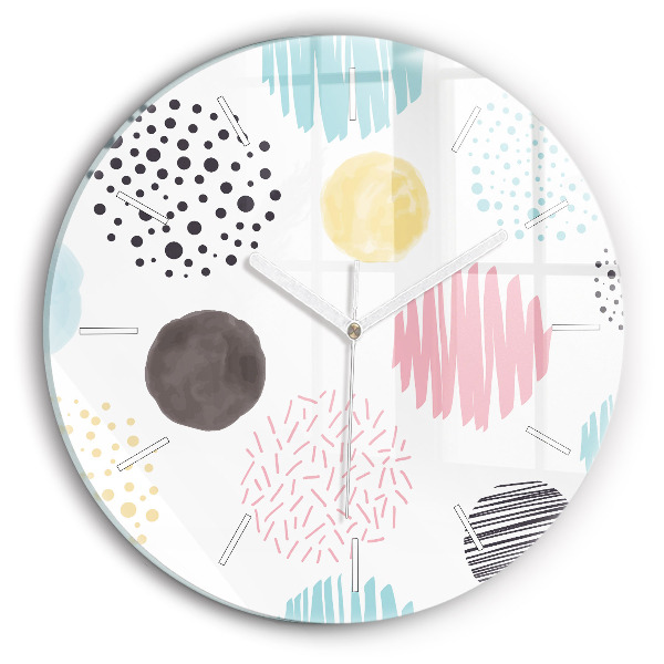 Pendule murale ronde Motif géométrique