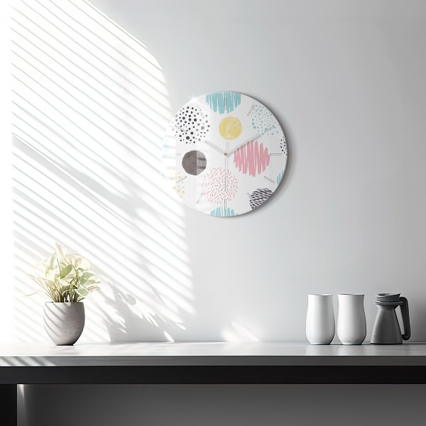 Pendule murale ronde Motif géométrique