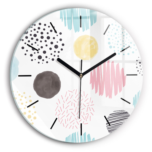 Pendule murale ronde Motif géométrique