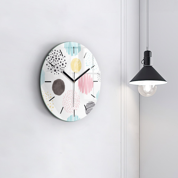 Pendule murale ronde Motif géométrique
