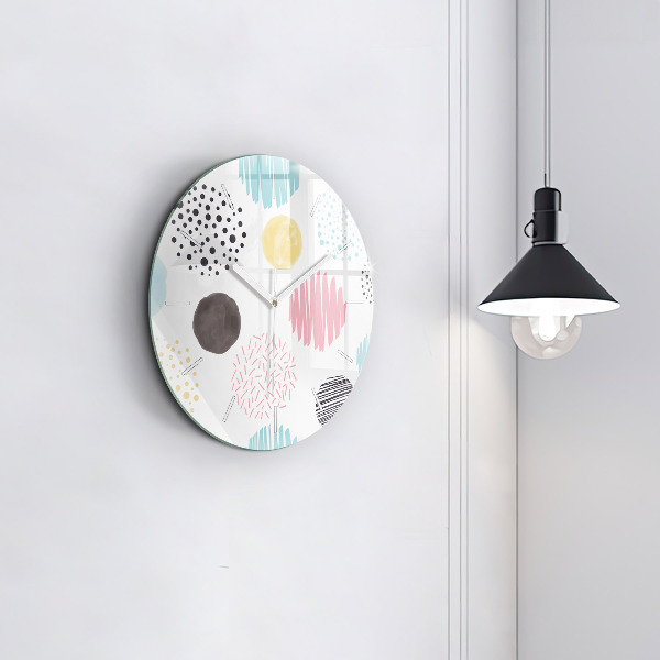Pendule murale ronde Motif géométrique