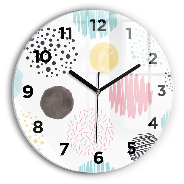 Pendule murale ronde Motif géométrique