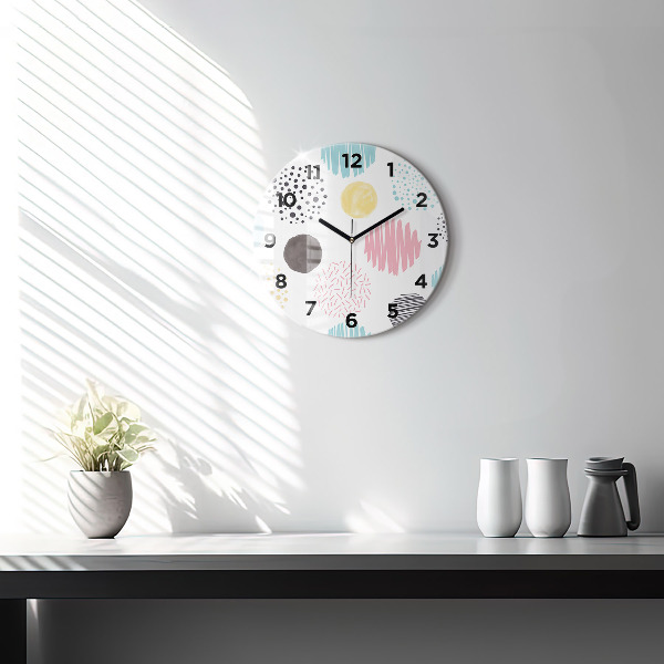 Pendule murale ronde Motif géométrique