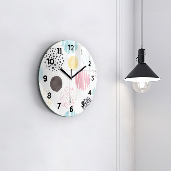 Pendule murale ronde Motif géométrique