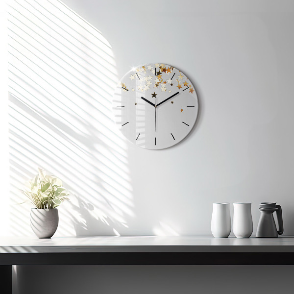 Pendule murale ronde 'Étoiles d''or'