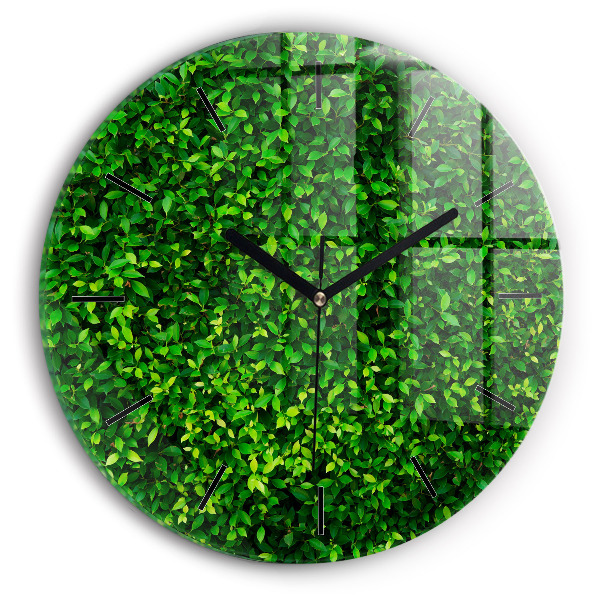 Pendule murale ronde feuilles de haie