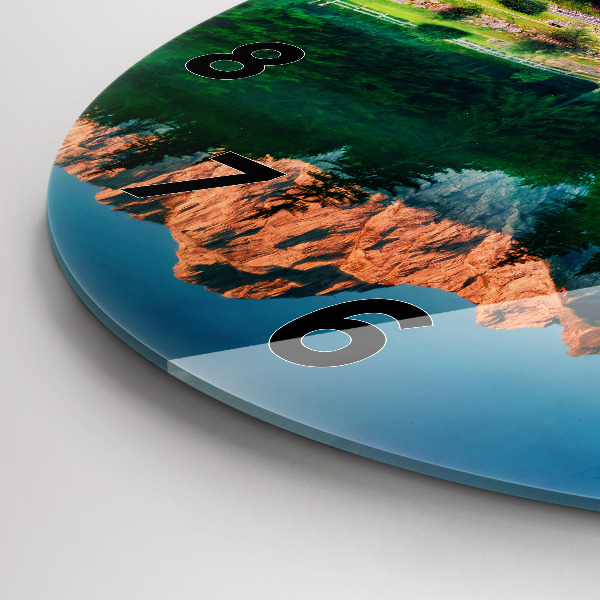 Pendule murale ronde Paysage lacustre