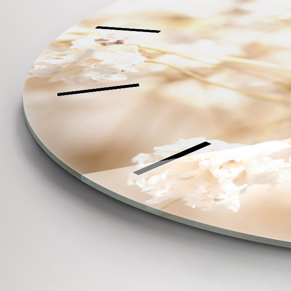 Pendule murale ronde Petites fleurs blanches