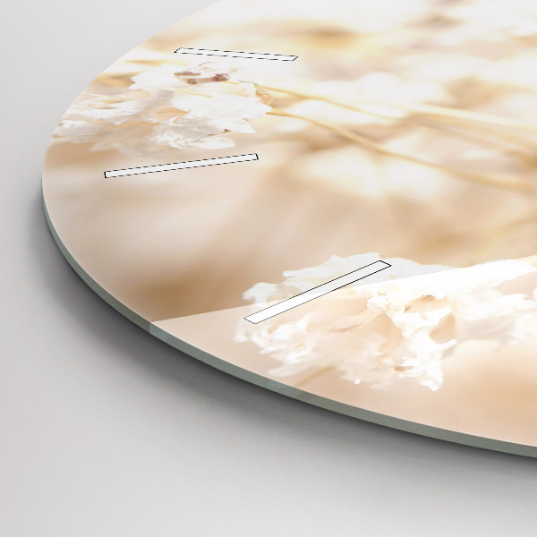 Pendule murale ronde Petites fleurs blanches