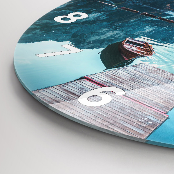 Pendule murale ronde Bateaux sur le lac