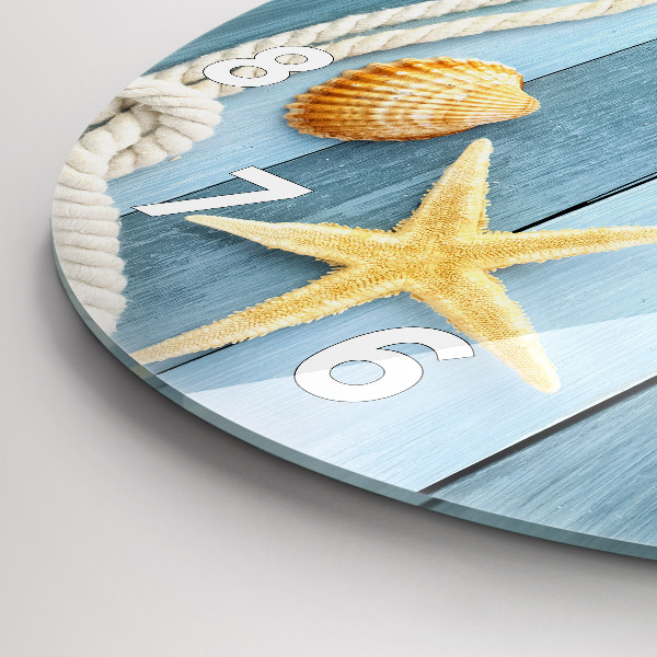 Pendule murale ronde Planches, rayures et coque