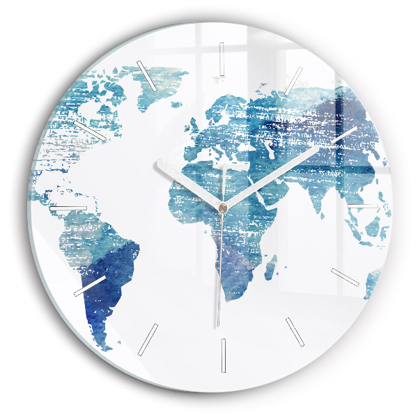 Pendule murale ronde Carte du monde