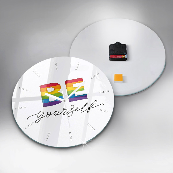 Pendule murale ronde 'L''inscription Sois toi-même'