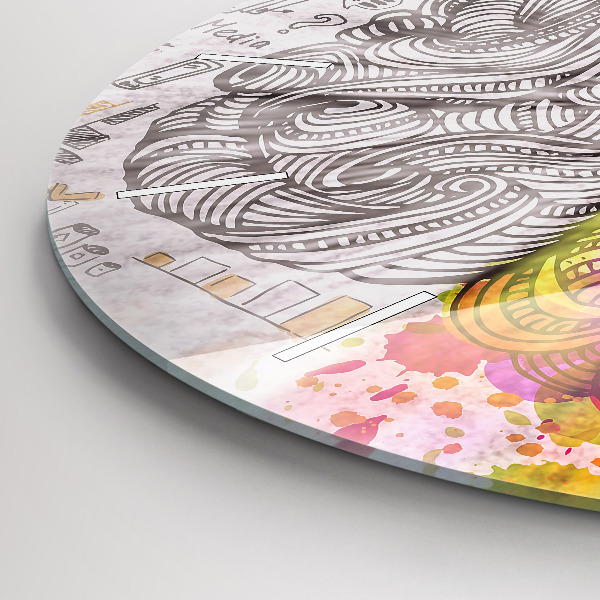 Pendule murale ronde Cerveau abstrait