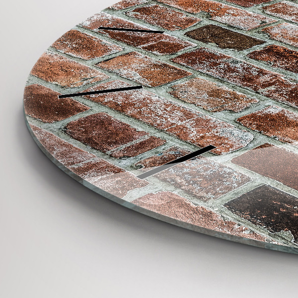 Pendule murale ronde Mur de briques