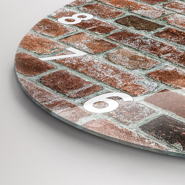 Pendule murale ronde Mur de briques