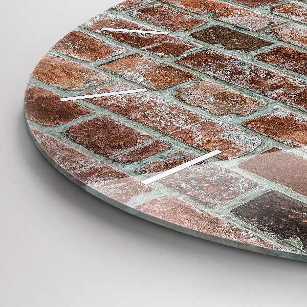 Pendule murale ronde Mur de briques