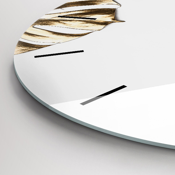 Pendule murale ronde feuilles tropicales