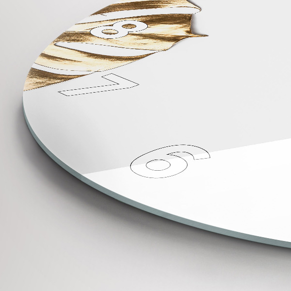 Pendule murale ronde feuilles tropicales