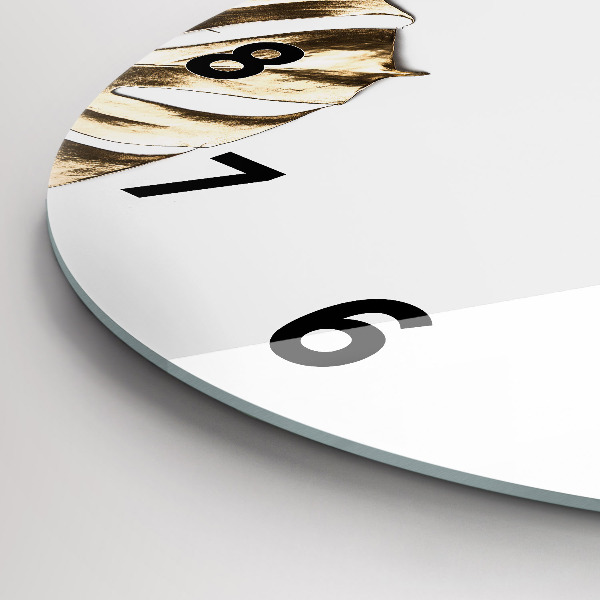 Pendule murale ronde feuilles tropicales