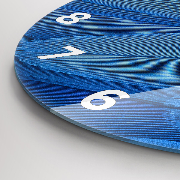 Pendule murale ronde 'Plume d''oiseau'