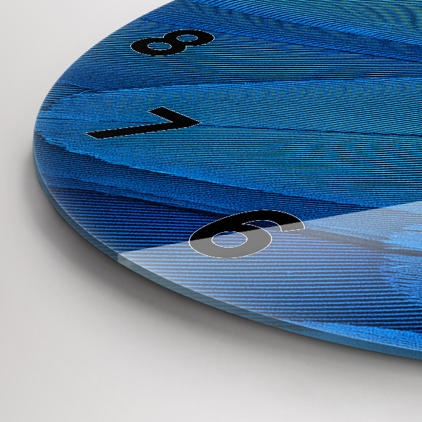 Pendule murale ronde 'Plume d''oiseau'