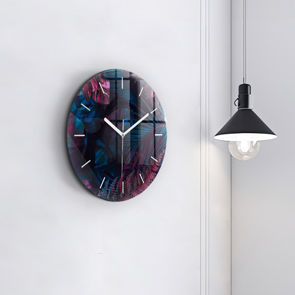 Pendule murale ronde Fleurs exotiques