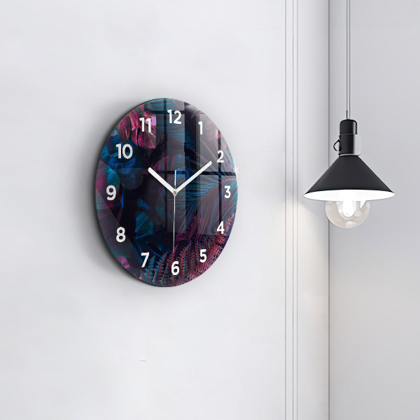 Pendule murale ronde Fleurs exotiques