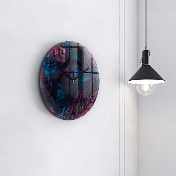 Pendule murale ronde Fleurs exotiques