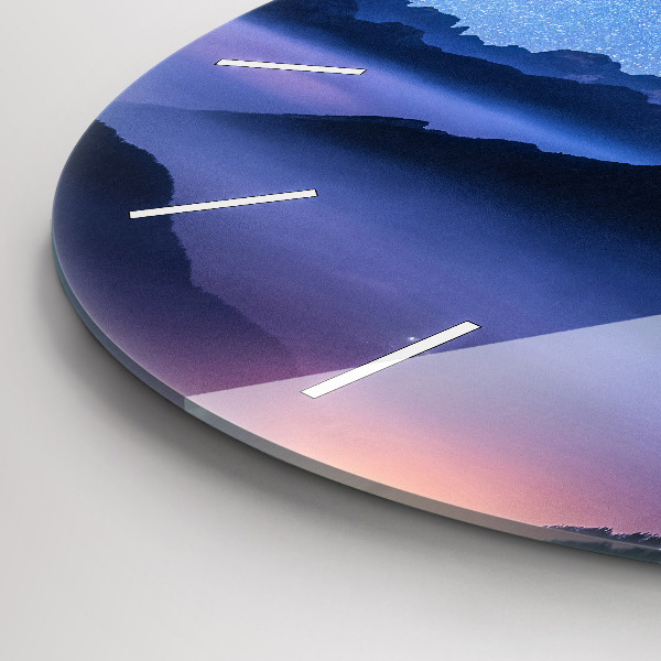 Pendule murale ronde Voie lactée et montagnes