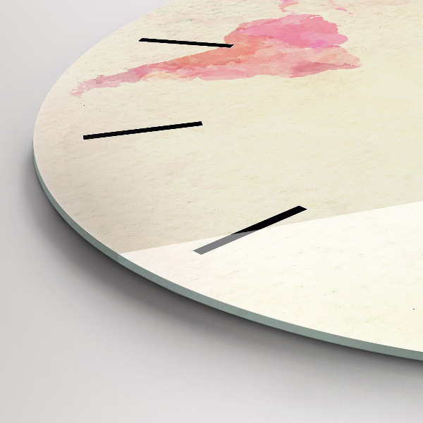 Pendule murale ronde 'Carte du monde à l''aquarelle'