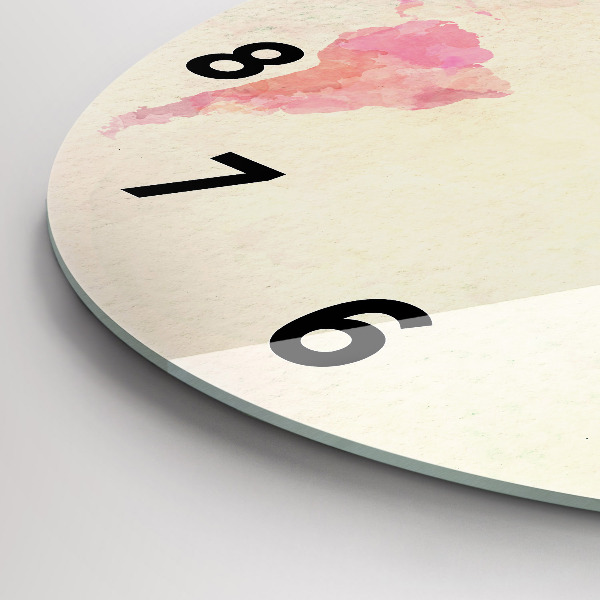 Pendule murale ronde 'Carte du monde à l''aquarelle'