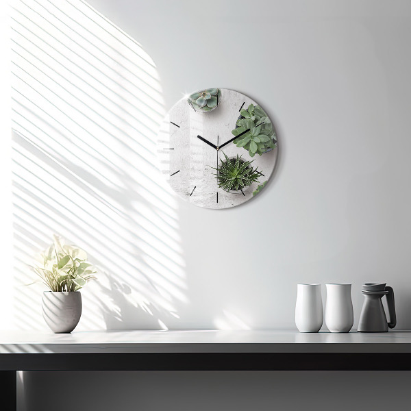 Pendule murale ronde Plantes ornementales