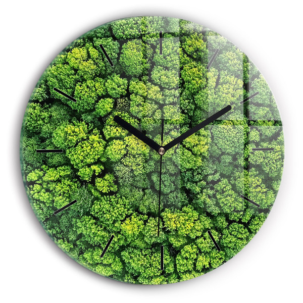 Pendule murale ronde 'La forêt vue d''en haut'