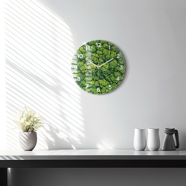Pendule murale ronde 'La forêt vue d''en haut'