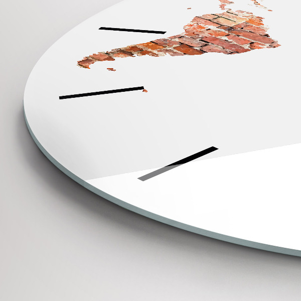 Pendule murale ronde Vieille carte en briques