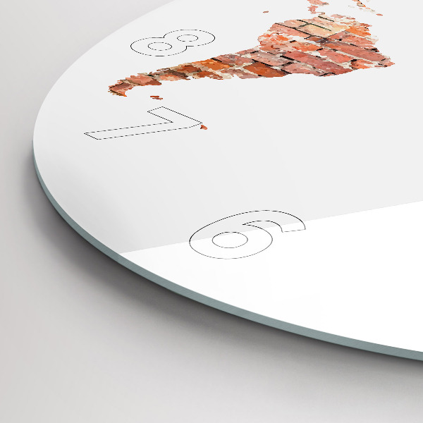 Pendule murale ronde Vieille carte en briques