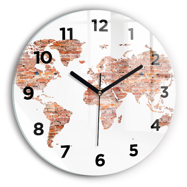 Pendule murale ronde Vieille carte en briques