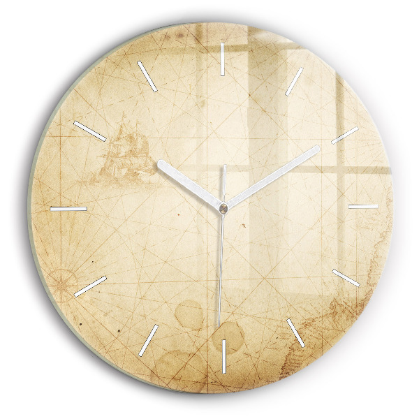 Pendule murale ronde Carte du vieux monde