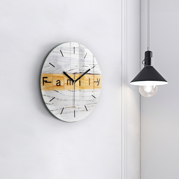 Horloge ronde 'L''inscription Famille'
