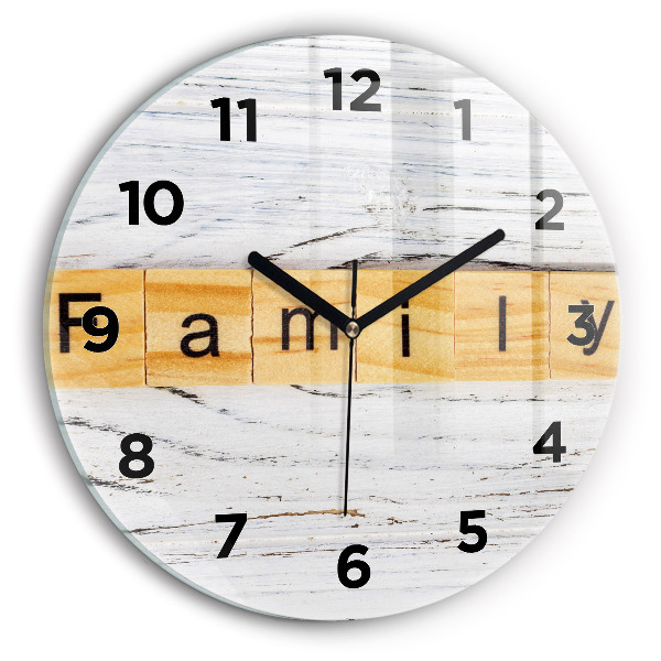 Horloge ronde 'L''inscription Famille'