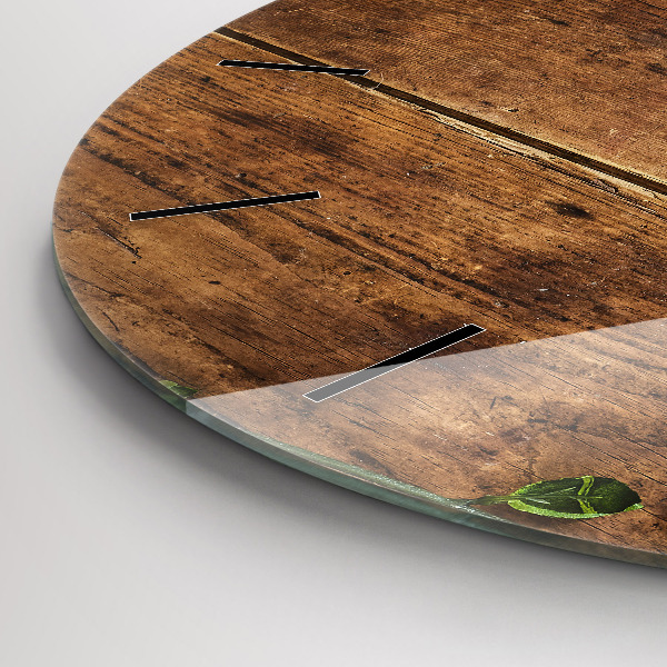 Horloge ronde Bois rustique