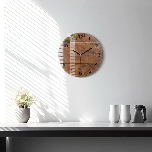 Horloge ronde Bois rustique