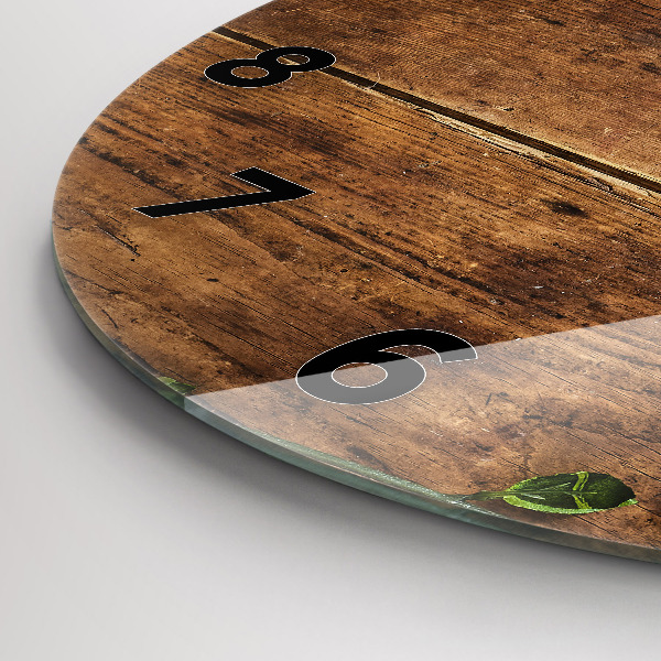 Horloge ronde Bois rustique